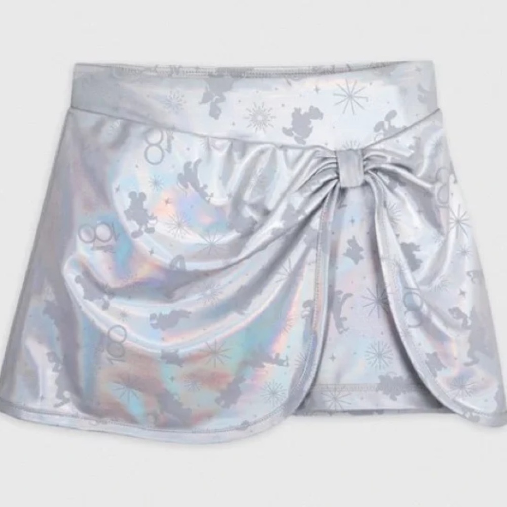 Disney 100 metallic stretch pull on skort for youth size 2,3,4, 5/6